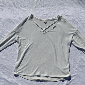 Target Women's Light White  Gray V-Neck Top
